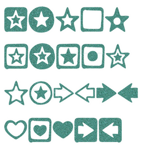 Vel Strijkletters Sterren Glitter Jade Glitter 482 - afb. 2