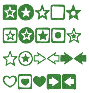 Vel Strijkletters Sterren Glitter Green Glitter 455 - afb. 2