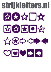 Vel Strijkletters Sterren Glitter Purple Glitter 424 - afb. 1