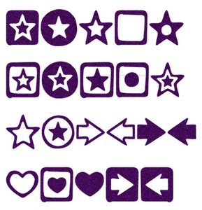 Vel Strijkletters Sterren Glitter Purple Glitter 424 - afb. 2