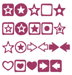 Vel Strijkletters Sterren Glitter Pink Glitter 457 - afb. 2