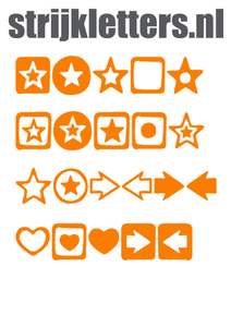 Vel Strijkletters Sterren Glow in the Dark Oranje - afb. 1