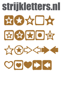 Vel Strijkletters Sterren Glitter Dark Gold 429 - afb. 1