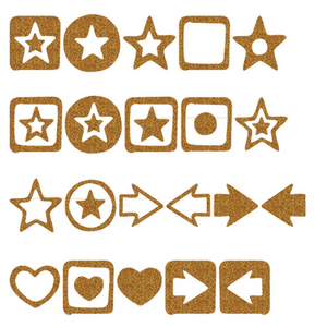 Vel Strijkletters Sterren Glitter Dark Gold 429 - afb. 2