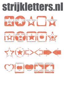 Vel Strijkletters Sterren Glitter Rainbow Coral Glitter ST - afb. 1