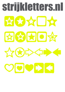 Vel Strijkletters Sterren Glow in the Darg Geel - afb. 1