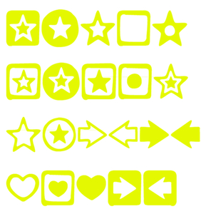 Vel Strijkletters Sterren Glow in the Darg Geel - afb. 2