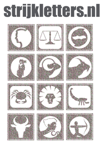 Vel Strijkletters Sterrenbeeld Vierkant Glitter Regenboog Multicolor 453 - afb. 1