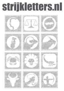 Vel Strijkletters Sterrenbeeld Vierkant Glitter Silver 450 - afb. 1