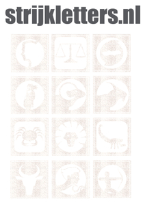 Vel Strijkletters Sterrenbeeld Vierkant Glitter White Glitter 444 - afb. 1