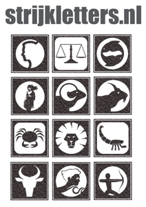 Vel Strijkletters Sterrenbeeld Vierkant Glitter Black Glitter 458 - afb. 1