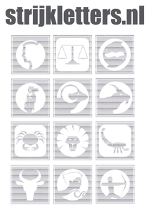 Vel Strijkletters Sterrenbeeld Vierkant Glitter Rainbow White 488 - afb. 1