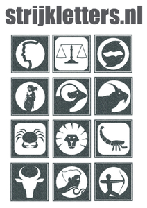 Vel Strijkletters Sterrenbeeld Vierkant Glitter Grey Glitter 459 - afb. 1