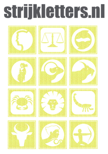Vel Strijkletters Sterrenbeeld Vierkant Glitter Neon Yellow Glitter 446 - afb. 1