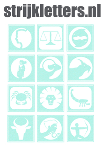 Vel Strijkletters Sterrenbeeld Vierkant Glitter Neon Bleu Glitter 480 - afb. 1