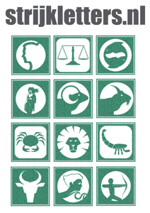 Vel Strijkletters Sterrenbeeld Vierkant Glitter Emerald Glitter 427 - afb. 1