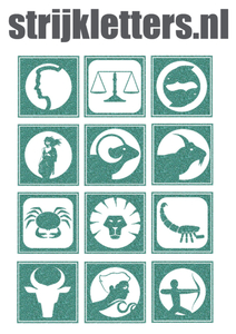 Vel Strijkletters Sterrenbeeld Vierkant Glitter Jade Glitter 482 - afb. 1