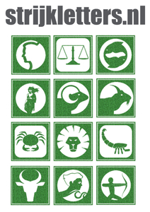 Vel Strijkletters Sterrenbeeld Vierkant Glitter Green Glitter 455 - afb. 1