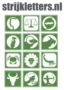 Vel Strijkletters Sterrenbeeld Vierkant Glitter Light Green Glitter 483 - afb. 1