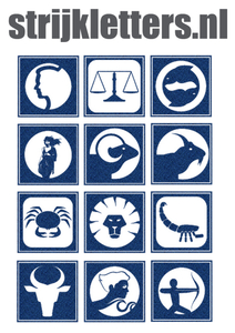 Vel Strijkletters Sterrenbeeld Vierkant Glitter Navy Blue Glitter 423 - afb. 1