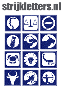 Vel Strijkletters Sterrenbeeld Vierkant Glitter Royal Blue Glitter 489 - afb. 1