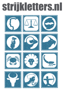 Vel Strijkletters Sterrenbeeld Vierkant Glitter Bleu Glitter 454 - afb. 1