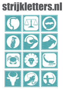 Vel Strijkletters Sterrenbeeld Vierkant Glitter Sky Bleu Glitter 445 - afb. 1