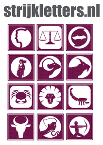 Vel Strijkletters Sterrenbeeld Vierkant Glitter Hot Pink Glitter 432 - afb. 1