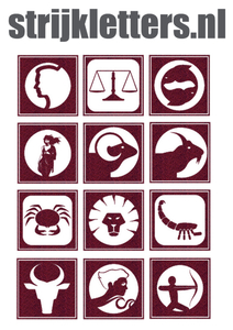 Vel Strijkletters Sterrenbeeld Vierkant Glitter Burgundy  Glitter 422 - afb. 1