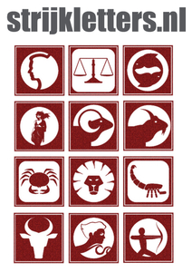 Vel Strijkletters Sterrenbeeld Vierkant Glitter Red Glitter 456 - afb. 1