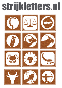 Vel Strijkletters Sterrenbeeld Vierkant Glitter Copper 426 - afb. 1