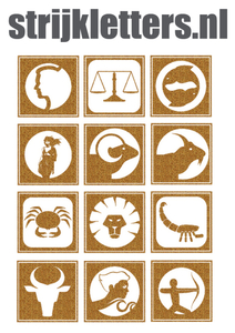 Vel Strijkletters Sterrenbeeld Vierkant Glitter Dark Gold 429 - afb. 1