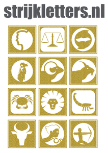 Vel Strijkletters Sterrenbeeld Vierkant Glitter Light Gold Glitter 425 - afb. 1