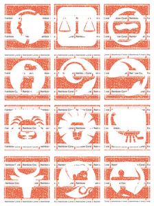 Vel Strijkletters Sterrenbeeld Vierkant Glitter Rainbow Coral Glitter ST - afb. 2