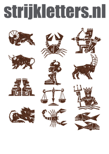 Vel Strijkletters Sterrenbeelden Glitter Brons Glitter 452 - afb. 1