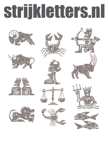 Vel Strijkletters Sterrenbeelden Glitter Regenboog Multicolor 453 - afb. 1