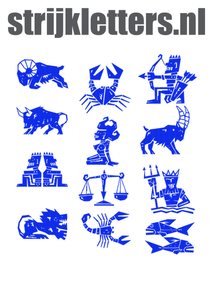 Vel Strijkletters Sterrenbeelden Design Carbon Blauw - afb. 1