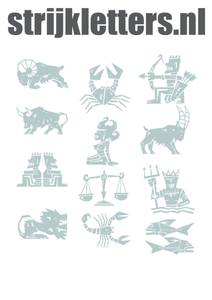 Vel Strijkletters Sterrenbeelden Design Carbon Zilver - afb. 1