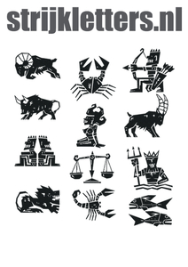 Vel Strijkletters Sterrenbeelden Design Carbon Zwart - afb. 1