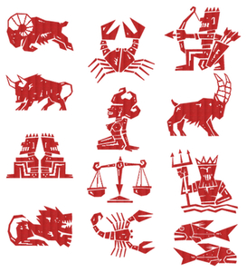 Vel Strijkletters Sterrenbeelden Design Leer Rood - afb. 2