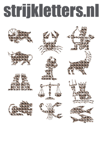 Vel Strijkletters Sterrenbeelden Design Leger - afb. 1