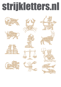 Vel Strijkletters Sterrenbeelden Design Leger Beige - afb. 1