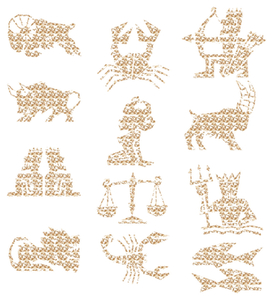 Vel Strijkletters Sterrenbeelden Design Leger Beige - afb. 2