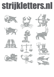 Vel Strijkletters Sterrenbeelden Design Zebra - afb. 1
