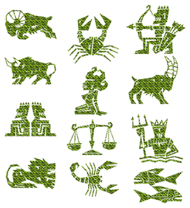 Vel Strijkletters Sterrenbeelden Design Zebra Groen - afb. 2