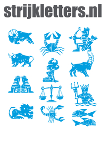 Vel Strijkletters Sterrenbeelden Polyester Ondergrond Blauw - afb. 1