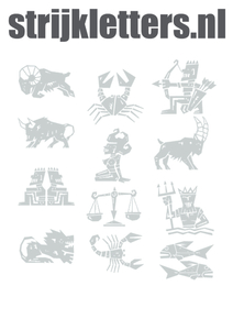 Vel Strijkletters Sterrenbeelden Polyester Ondergrond Zilver - afb. 1