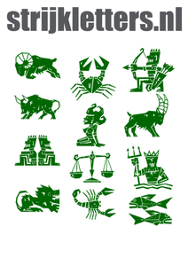 Vel Strijkletters Sterrenbeelden Flex Midden Groen - afb. 1