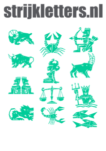Vel Strijkletters Sterrenbeelden Flex Aquagroen - afb. 1