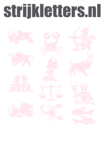 Vel Strijkletters Sterrenbeelden Flex Pastel Roze - afb. 1